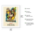 thumbnail image 2 of Banaras (Varanasi) - India - Dashashwamedh Ghat Ganges River - Vintage Travel Poster c.1957 - Fine Art Rolled Canvas Print 20in x 26in, 2 of 4