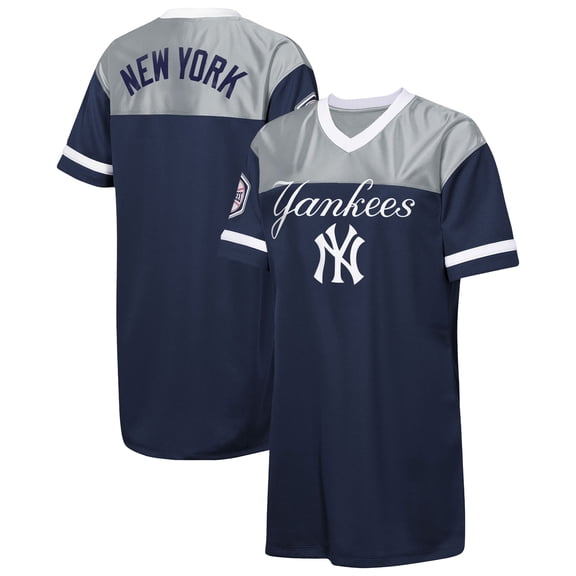 Girls Youth Outerstuff Navy New York Yankees Big League Cheer V-Neck T-Shirt Dress