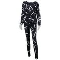 thumbnail image 3 of Women Two Piece Outfits Workout Sets Trendy Graphic Crewneck Tracksuit Long Sleeve Off Shoulder Tops Jogger Matching Sweat Pants Set, 3 of 7
