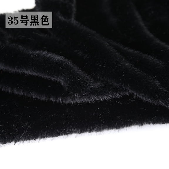 ERDOUY 19.69x19.69 Inch Short Pile Faux Fur Fabric, Soft Smooth Plush Material for Sewing, Crafts, Hobby Projects & DIY Craft Strips,Black