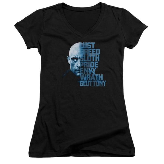 Shazam Movie Evil Sivana Junior Women's V-Neck T-Shirt Black