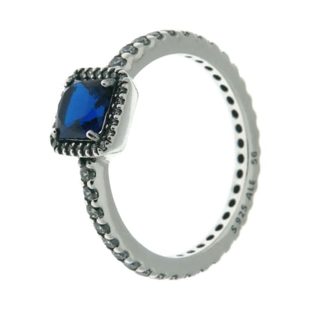 Timeless Elegance Ring, Blue Crystal & Clear CZ 190947NBT-54 EU 7 US