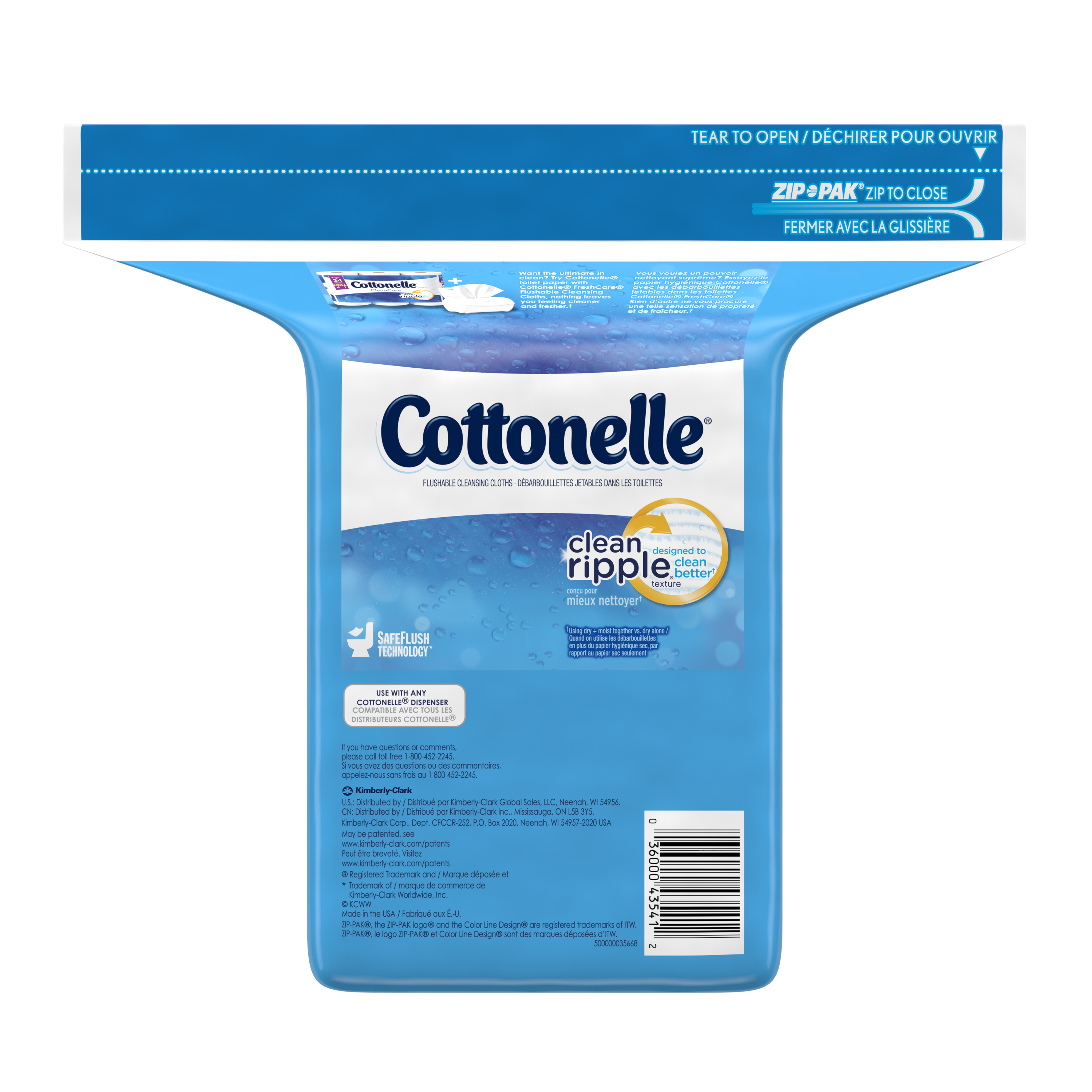 Cottonelle Flushable Wet Wipes for Adults, 1 Refill Pack, 252 Flushable Wipes, Alcohol-Free - image 4 of 10