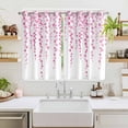 thumbnail image 2 of Pink Polka Dots Kitchen Curtains Window Panels, Vintage Abstract Art Watercolor Insulated Window Treatment Curtain, Grommet Curtains for Bedroom/Living Room/Bathroom, 2 Piece 52"Wx72"L, 2 of 8