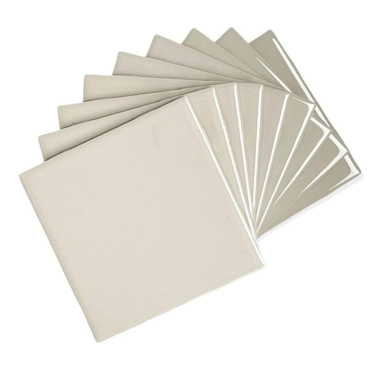6 in Ceramic Tile Gloss 6x6 Box of 8 Piece for Bathroom Wall and Kitchen Backsplash by saney (Almond)