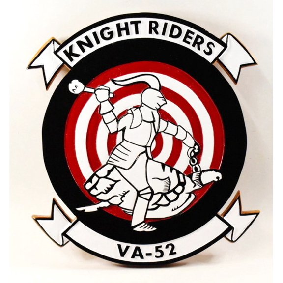VA-52 Knight Riders Plaque, 14, Mahogany, Navy