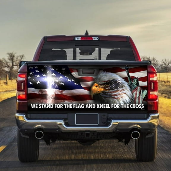 Jesus Christ United We Stand Truck Tailgate Decal Sticker Wrap - 58x24 in
