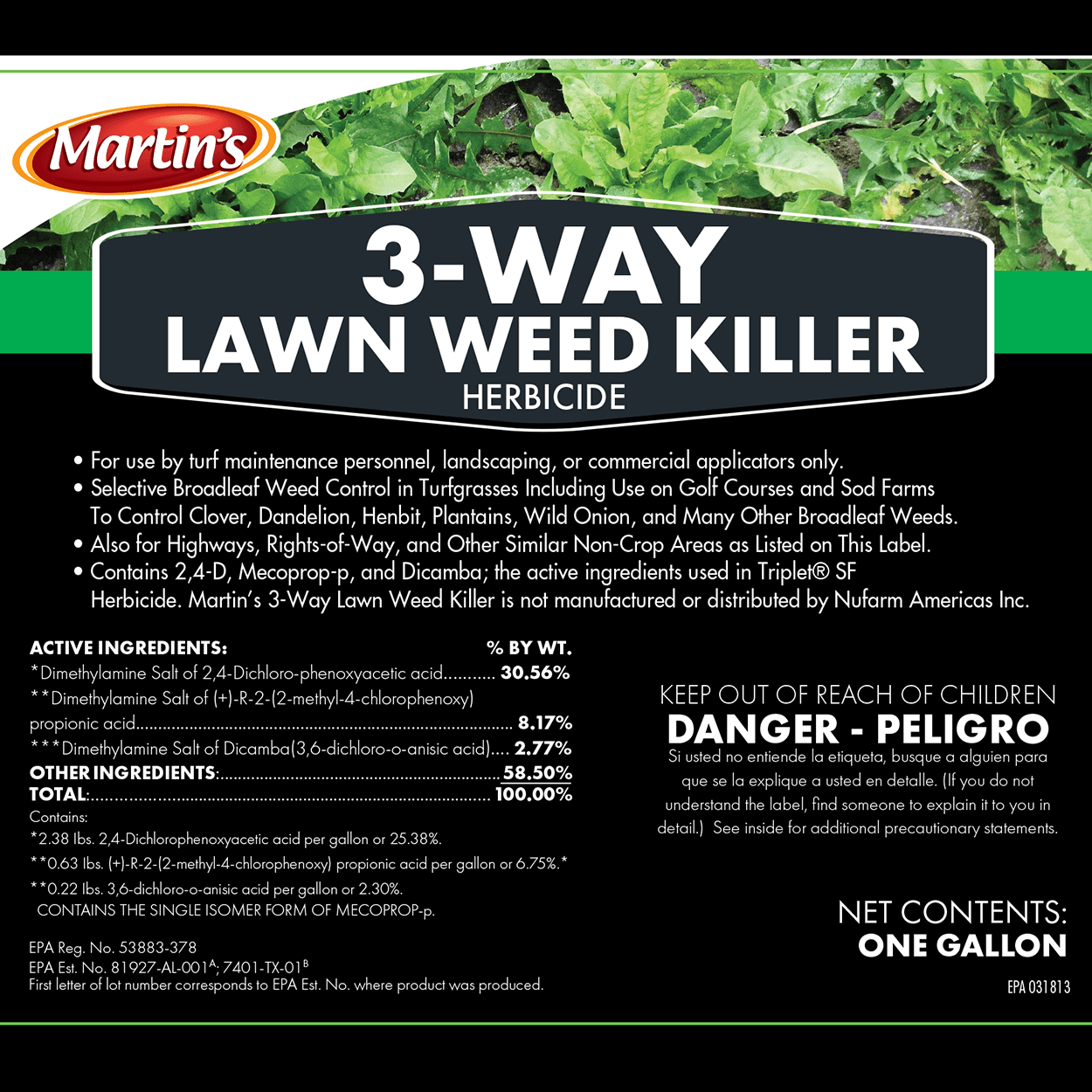 Martin's 3-Way Lawn Weed Killer - 32 fl oz Bottle by Control Solutions