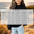 thumbnail image 4 of Falkdiz Long Sleeve Shirts for Girls Waffle Winter Tops Loose School Outdoor Solid Color Party Girls Pullover Crew Neck , Black , Size: 5-6 Years, 4 of 6