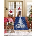 thumbnail image 3 of Christmas Blue Flannel Blanket for Bed,Travel and Camping, White Xmas Tree Winter Snowflakes Super Soft Cozy Blanket for All Seasons 60" x 80", 3 of 6