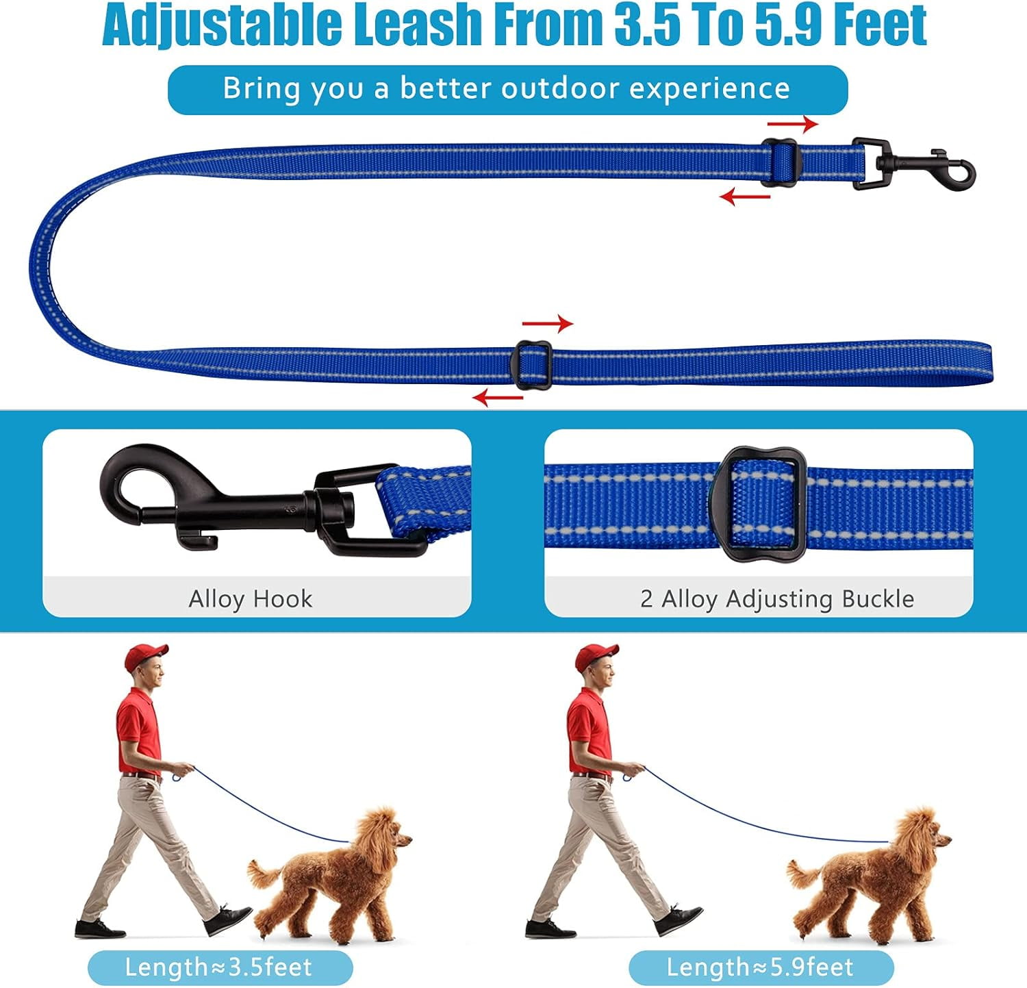 Solennerer Dog Collar Dog Leash Sets Heavy Duty Pet Leash Lead Rope for Small Medium Large Dogs Walking Running Training