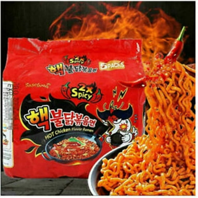Pack of 5 Spicy Chicken Samyang Ramen Hot Chicken Flavor X2 Fire Noodles 140g