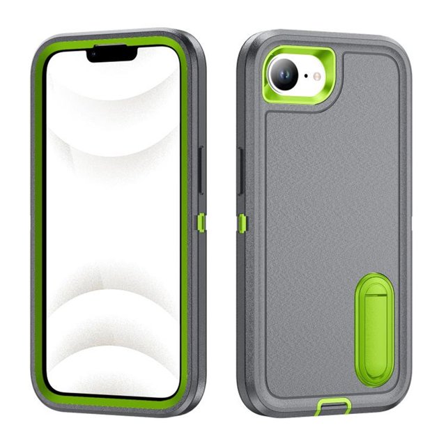for iPhone 16e Case, iPhone 16e Phone Case with Built in Kickstand, Shockproof/Dustproof/Drop Proof Heavy Duty Military-Grade Rugged Protective Cover for iPhone 16e,Grey,For iPhone 16e