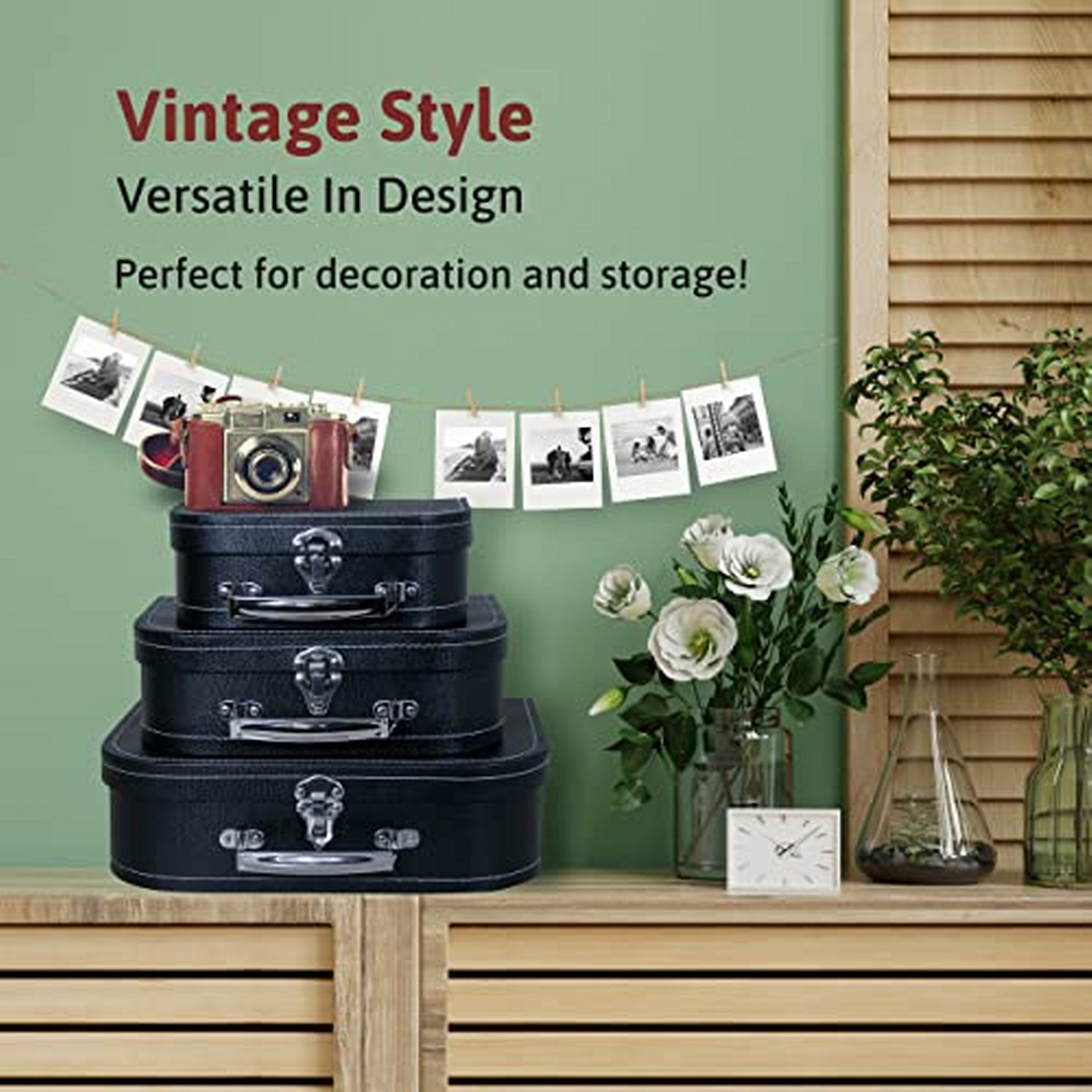 Wald 0727/BLK Set Of 3 Black Suitcases