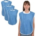 thumbnail image 1 of Paquete de 3 baberos premium para adultos: baberos para adultos, hombres, mujeres; Paño para comer para personas mayores y discapacitados, ajustable, azul, 1 of 5