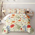 thumbnail image 2 of Erosebridal Wild Flower Print Quilt Full,Multicolor Wildflower Full Bedspread Sets For Girls,3-Piece, 2 of 7
