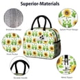 thumbnail image 3 of Insulated Lunch Bag for Women, Floral Print Oxford Fabric Lunch Box, Leakproof Thermal Cooler Tote for Work, School & Picnic, Sunflower Floral Print, 3 of 5