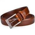 thumbnail image 3 of Beltox Men Brown Belt Casual Dress Jeans 1.25” Wide w Brushed Buckle 36, 3 of 6