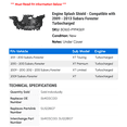 thumbnail image 2 of Engine Splash Shield - Compatible with 2009 - 2013 Subaru Forester Turbocharged 2010 2011 2012, 2 of 2