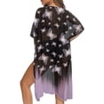thumbnail image 5 of HELLHERO High Quality Fabrics Bathing Suit Cover Up for Beach Breathable Free Size Long Kimono Swimsuit Cover Up Purple Black Butterfly, 5 of 6