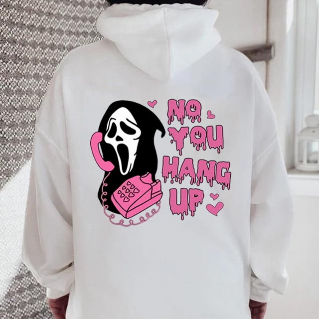 Sudadera de cuello redondo Scream No You Hang Up, sudaderas con capucha de la cara de los fantasmas, Sudadera con capucha de la película Scream, jersey de Halloween