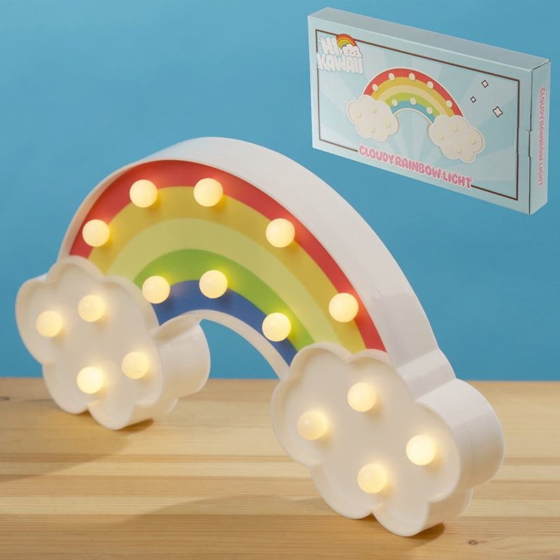 Rainbow 3D LED Night Lights Warm White Lights