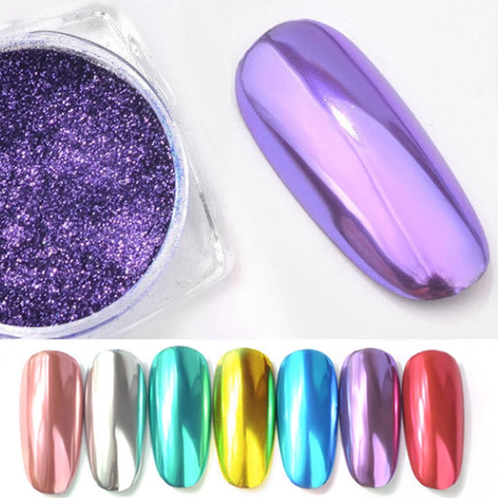 ERTUTUYI Flow Gold Mirror Powder Chrome Effect Nail Polish Foil Nails