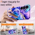 thumbnail image 3 of CASEFIV for Samsung Galaxy S26 Plus Case,[Magnetic Invisible Stand][Military-Grade Drop Protection] Slim Glossy Marble Pattern Back Shockproof Protective Phone Cover,Purple Marble, 3 of 7