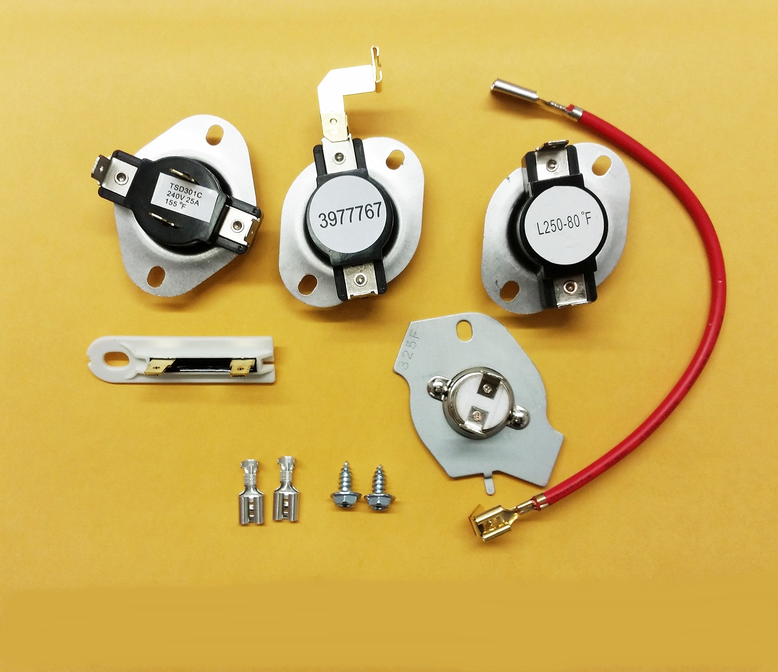 279816, 3392519, 3387134, 3977767 Dryer Thermostat kit and Thermal Fuse