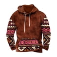 thumbnail image 2 of guisaled Graphic Hoodies for Men Ethnic Print Patchwork Hooded Sweatshirt Loose Soft Casual Pullover Tops with Drawstring Daily&nbsp;Deals, 2 of 3