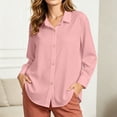 thumbnail image 7 of cocolona Heart-Shaped Button Down Blouses for Women Solid Color Long Sleeve Lapel Shirts Trendy Casual Blouses, 7 of 7