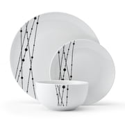 Studio Nova Linear Symphony 12 Piece Porcelain Dinnerware Set White