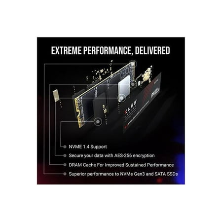PNY - XLR8 CS3140 4TB M.2 NVMe PCle Gen 4 x4 Internal Solid State Drive