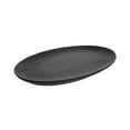 thumbnail image 1 of Benjara BM209879 Ceramic Oval Shaped Plate with Ribbed Pattern, Black - 0.75 x 8 x 12 in., 1 of 1