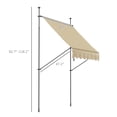 thumbnail image 3 of 6.5x4ft Retractable Awning, Patio Door Window Shade, UV Protection, Manual Crank, Beige, 3 of 9