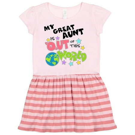 

Inktastic My Great Aunt is Out of This World Gift Toddler Girl Dress