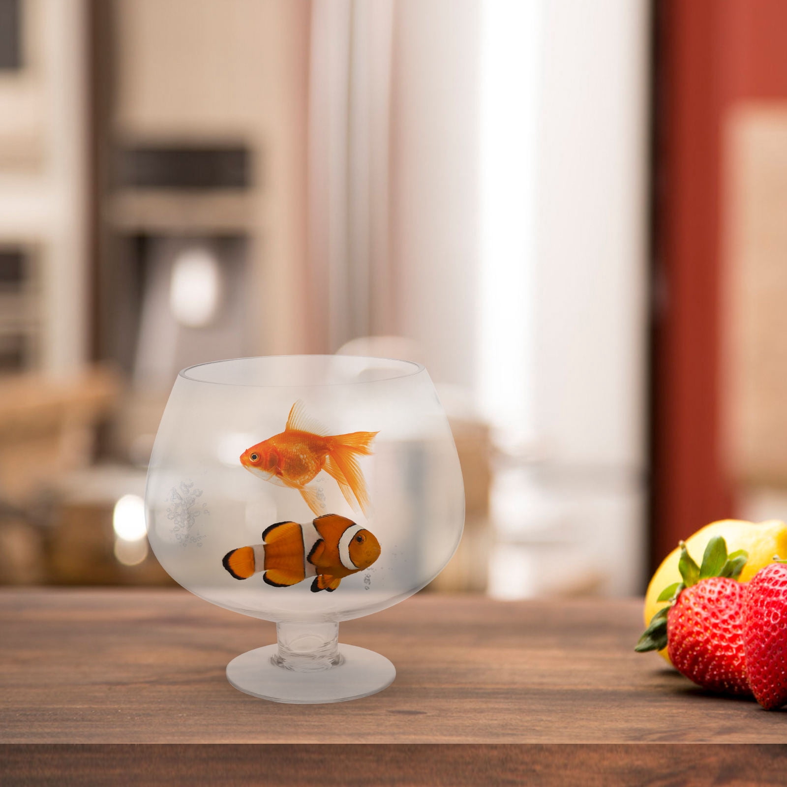 GOOHOCHY Betta Fish Tank Transparent Pet 1Set Desktop Decor