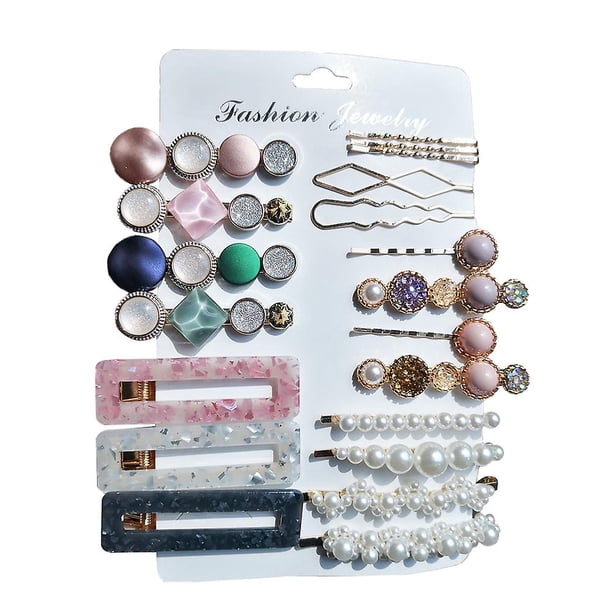 Style 5 20 pinzas para el pelo, pasadores para el pelo, horquilla geométrica con purpurina, accesorios elegantes para el cabello, regalos para mujeres y niñas