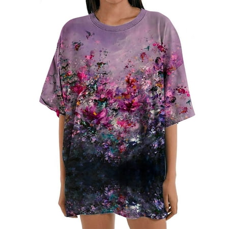 

YFPWM Tops for Women Casual Elegant Boho Tops Bikini Top Halter Top Sheer Tops Sequin Top Corset Tops Cow Print Top Maternity Tops Country Shirts Short Sleeve Flower Print Pattern Tops