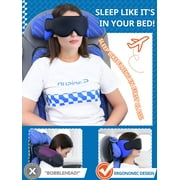 SARISUN Travel Pillows for Airplanes, Airplane Pillow for Long Flight, Airplane Head Strap with Eye Mask for Sleeping, Kids Travel Neck Pillow for Car, Road Trip Car Headrest, Black