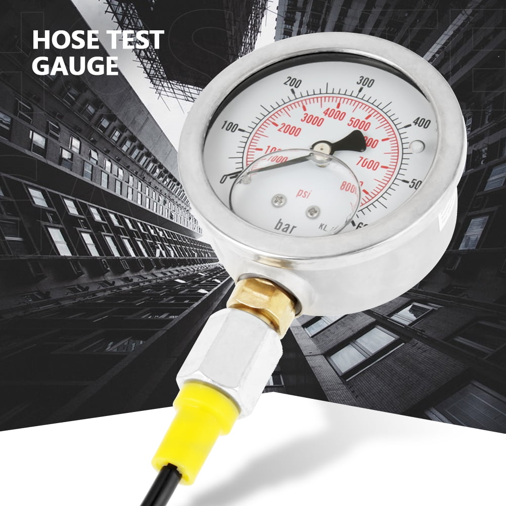 Hydraulic Hose Test, Light Weight M16x2BSP1/4 + 0600BAR/8500PSI Hydraulic Hose Gauge, For