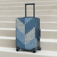 thumbnail image 6 of Hirioo Cozy Knitted Blue Chevron for Elasticity Suitcase Cover (No luggage Included) Durable Luggage Protector Fits 18-32 Inch Luggage-Large, 6 of 7
