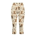 thumbnail image 4 of SCRAWLGOD Corgi Bone Paw Beige Workout Capris Leggings Active Lightweight High Waisted Yoga Lounge Tights with Pockets Breathable Tummy Control Yoga Pants Leggings, 3XL, 4 of 7