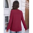 thumbnail image 6 of Zeagoo Fall Sweaters for Women Crewneck Long Sleeve Crochet Texture Pullover Sweater Tops, 6 of 6
