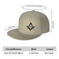thumbnail image 2 of DouZhe Flat Brim Cap Snapback Hat, Freemason Compas Eye Prints Réglable Jaune Adulte Casquette de Baseball, 2 of 6