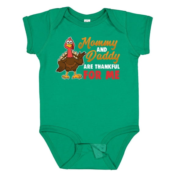 Inktastic Thanksgiving Mommy Daddy Thankful for Me Boys or Girls Baby Bodysuit
