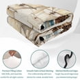 thumbnail image 4 of Quilts Queen Size Bedding Set, Coastal Nautical Lightweight Quilted Comforter, Summer Ocean Vintage Sailboats Waves Soft Reversible Bedspread Coverlet with Pillow Covers for All Season, 90" x 96", 4 of 9