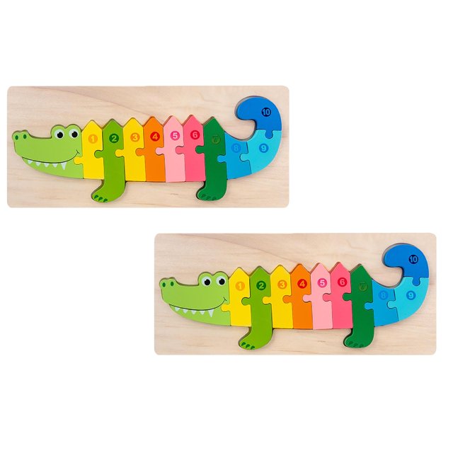 2PCS New Wooden Puzzles 3D Puzzles For Toddlers Animals Puzzles For Kids