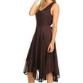 thumbnail image 4 of Sakkas Magdilena Stonewashed Corset Front Embroidered Dress - Chocolate - 1X/2X, 4 of 5