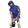 thumbnail image 3 of xiaxaixu Men Summer Sports Vest, Solid Color Hooded Short Sleeves T-Shirt, 3 of 9